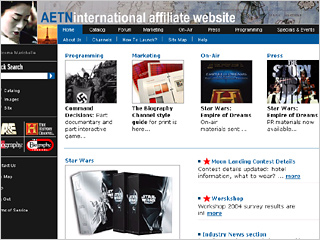 AETN International Affiliate Website image