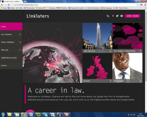Linklaters careers website image