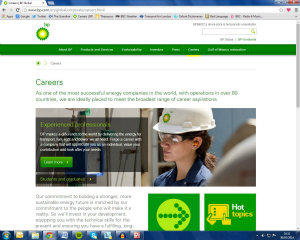 BP global careers website image