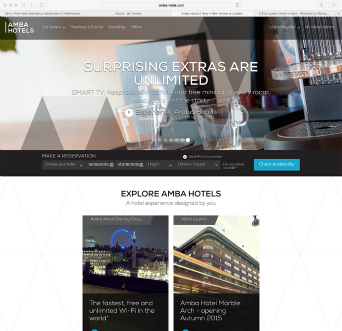 Amba Hotels website image