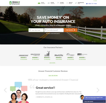 Answer Financial Website image