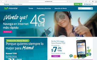 Movistar Ecuador Website image