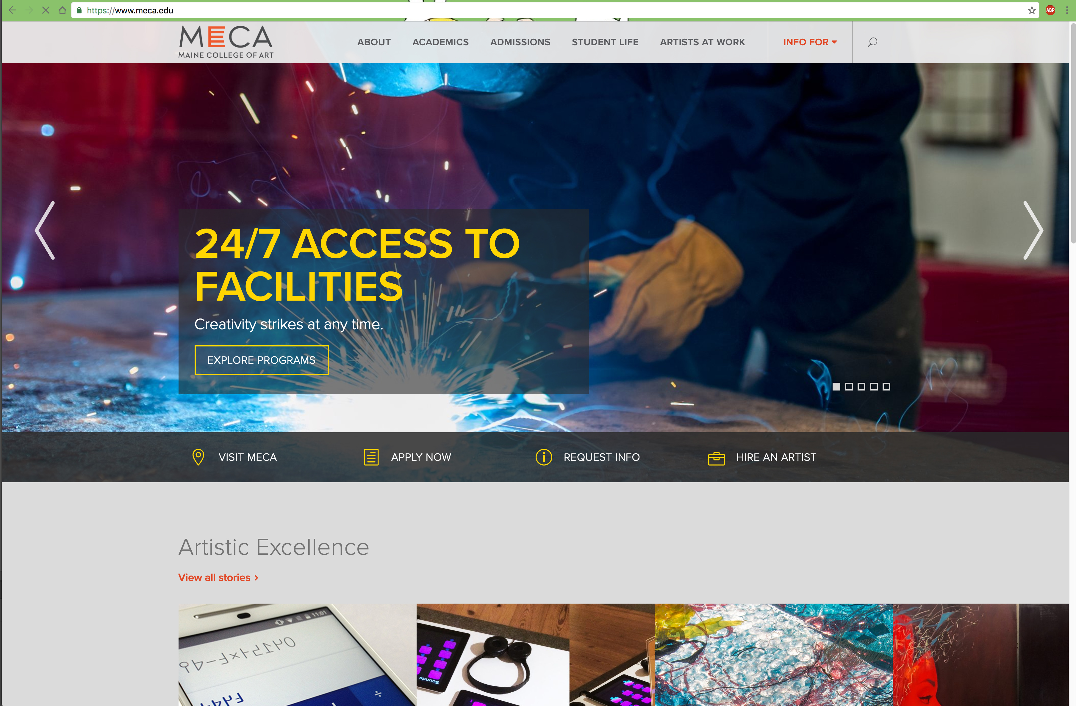 Maine College of Art Redesigned Website image