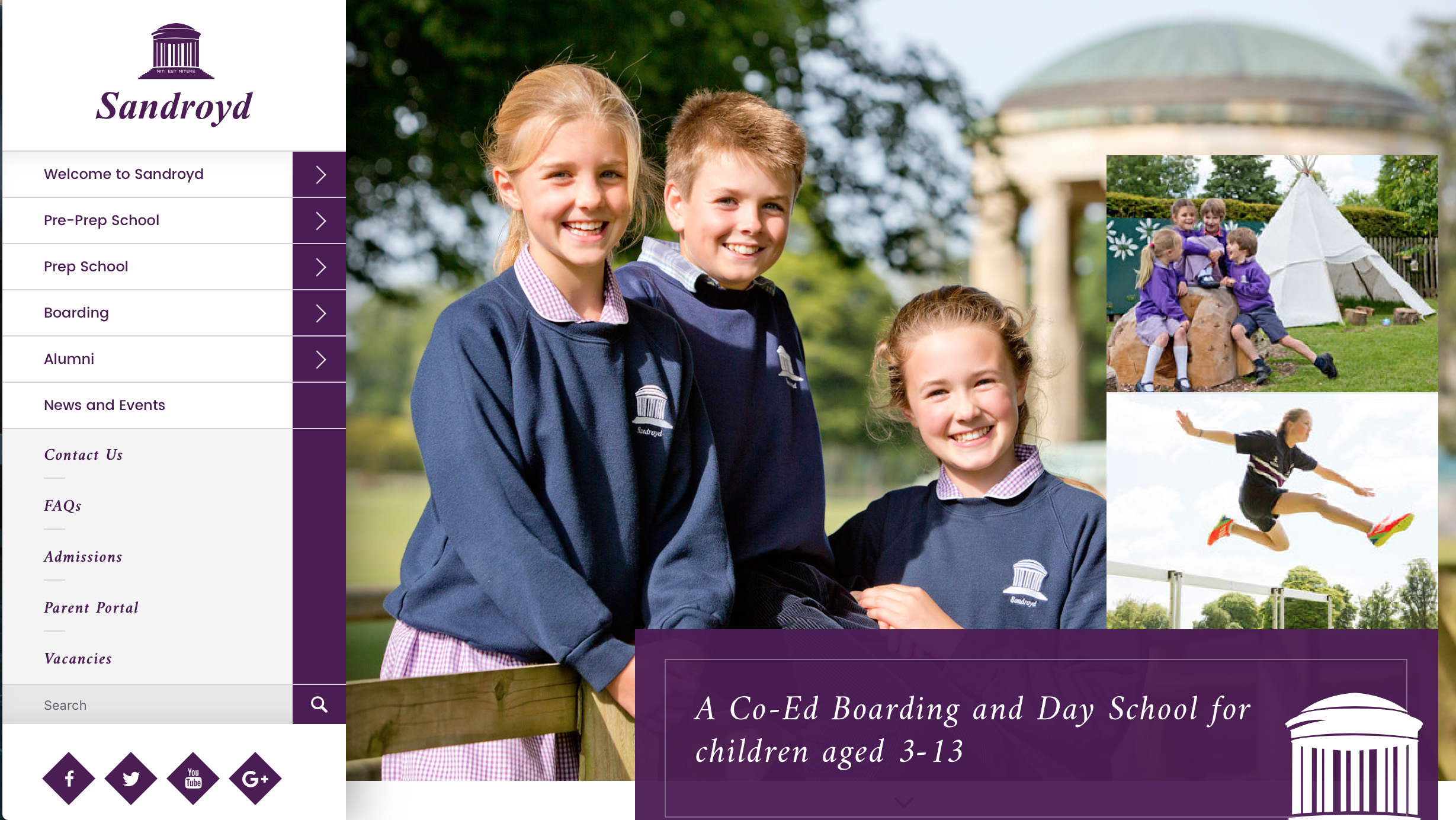 Sandroyd School Website image