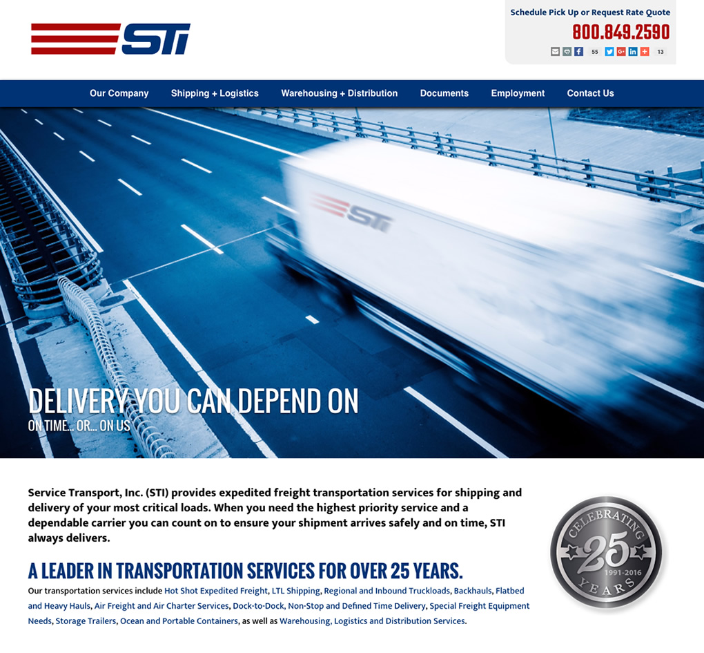 Service Transport Inc. (STI) Website image