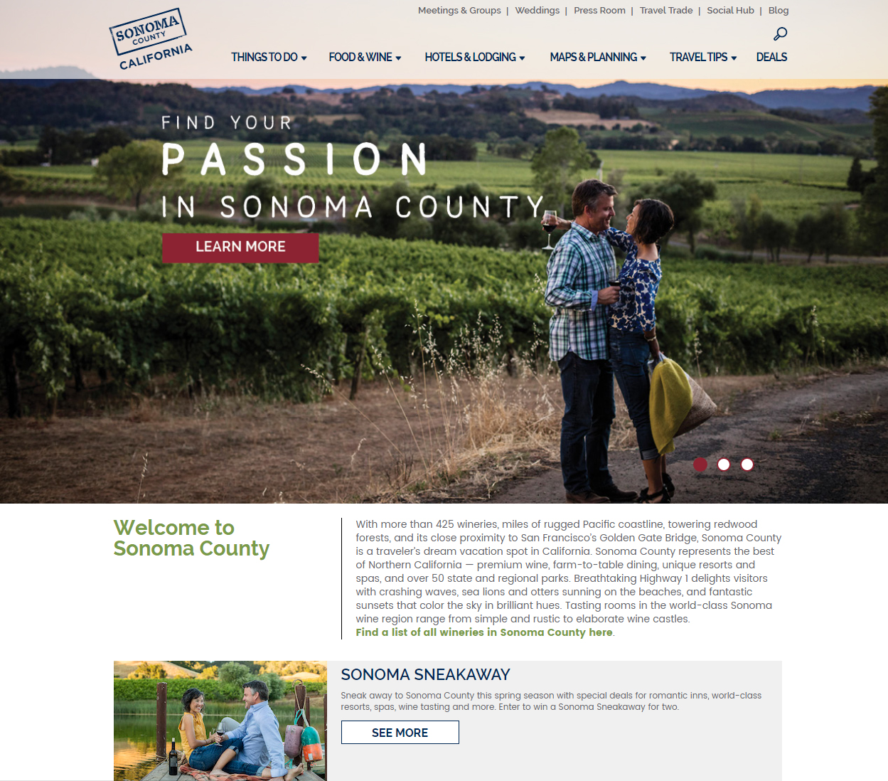 SonomaCounty.com Website Reskin image