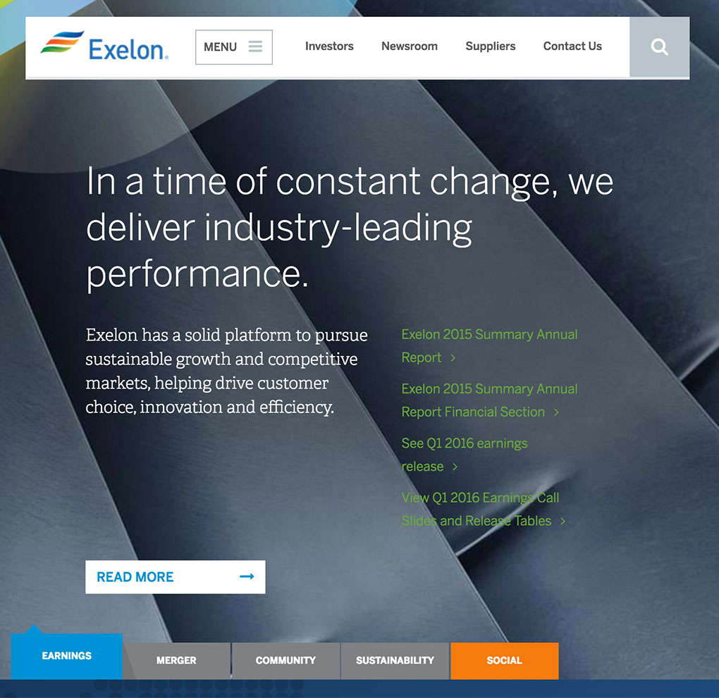 Exelon Website image