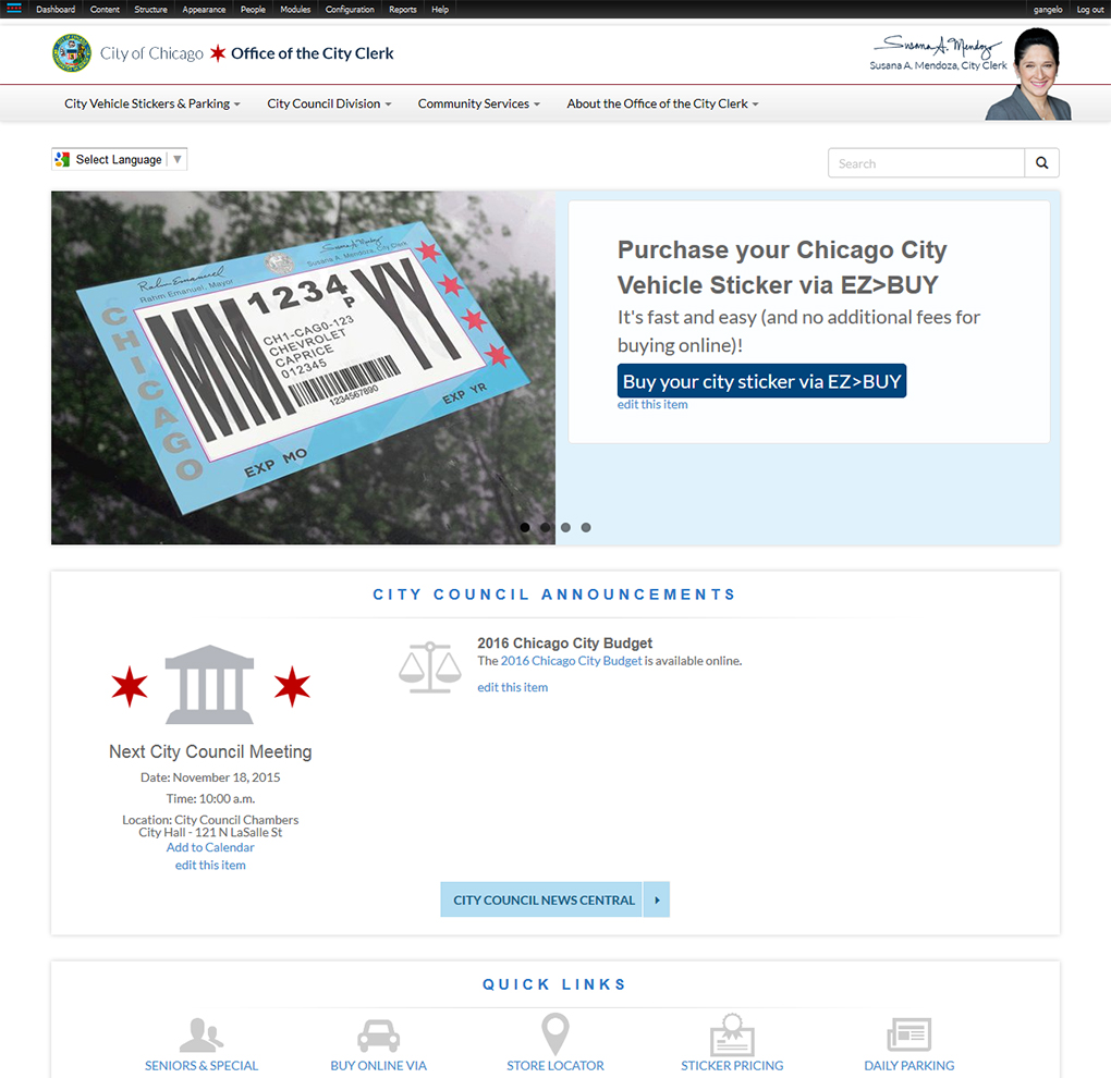 City of Chicago Office of the City Clerk Website image