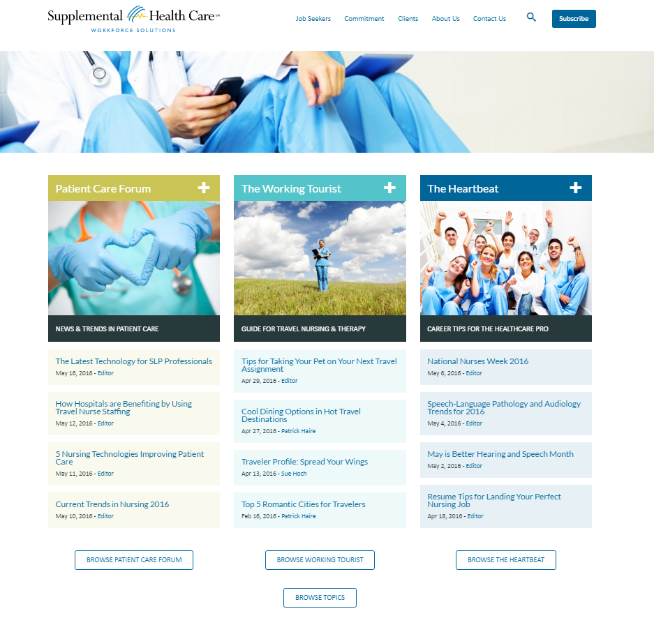 Supplemental Healthcare Blog