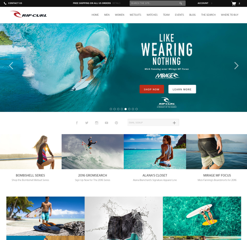 Rip Curl Responsive Website image