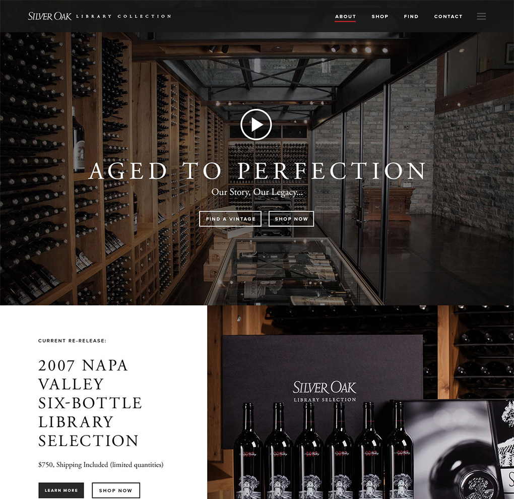 Silver Oak Library Wines Microsite image