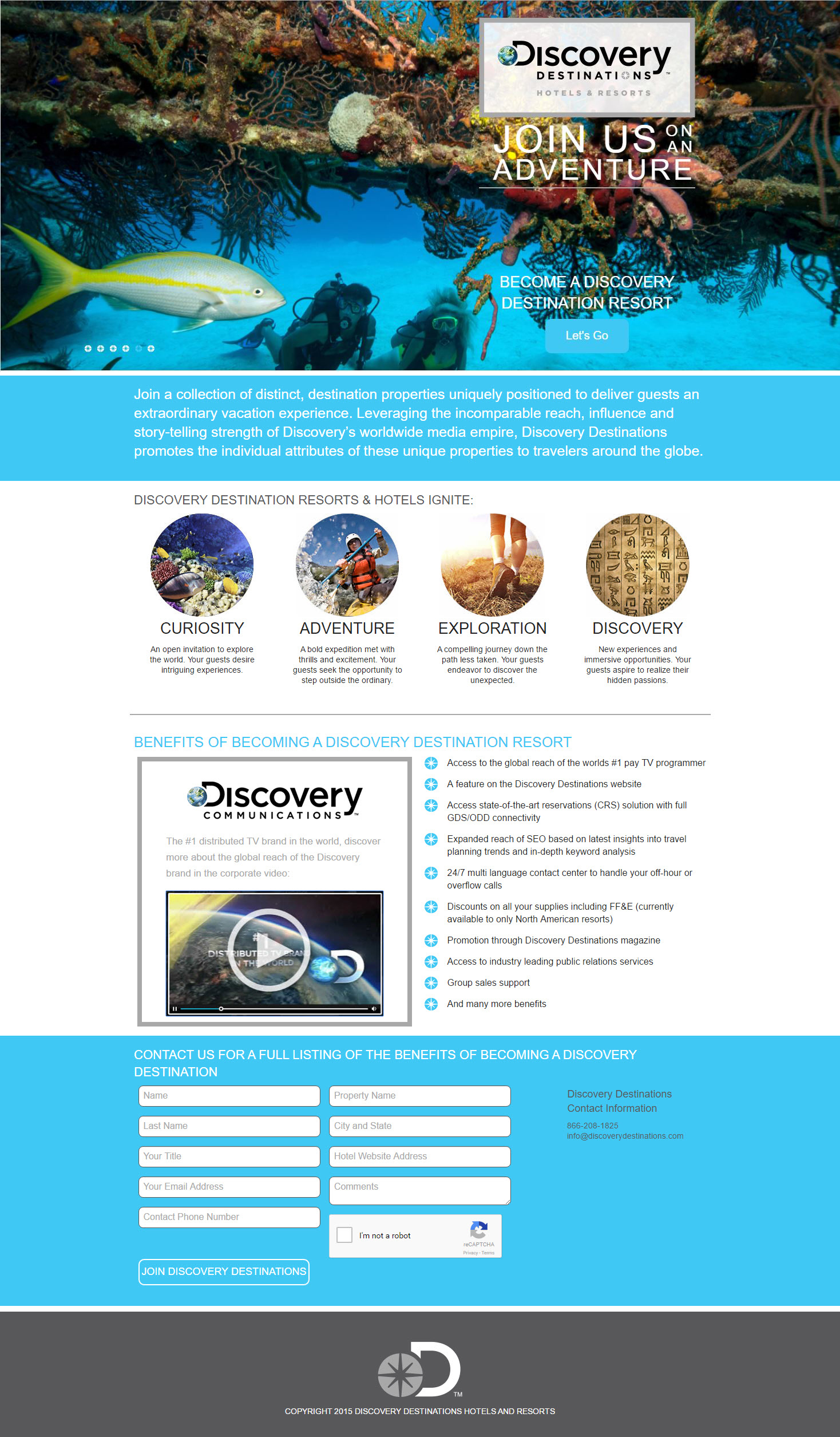 Discovery Destinations Website image