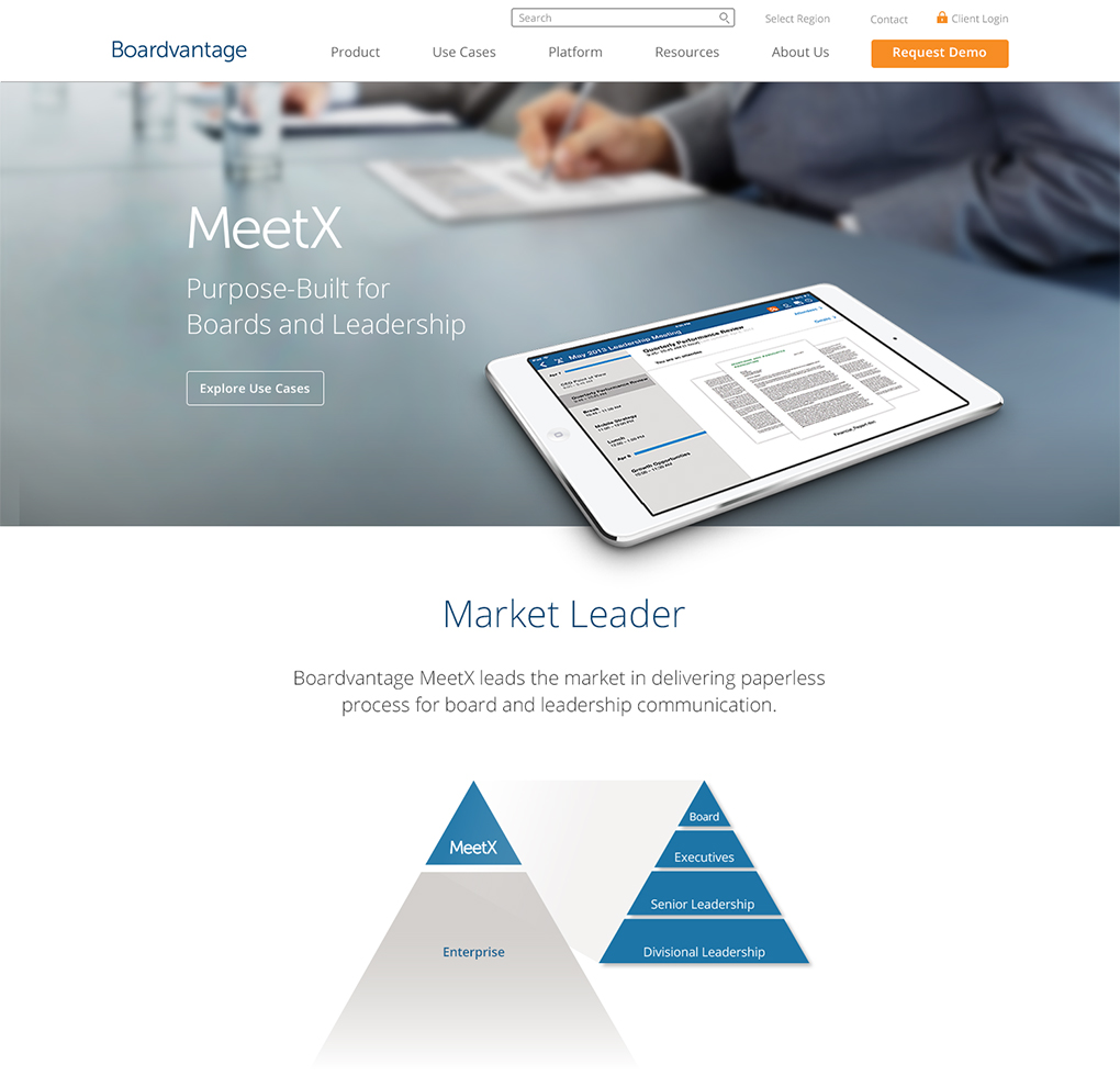Boardvantage corporate website image