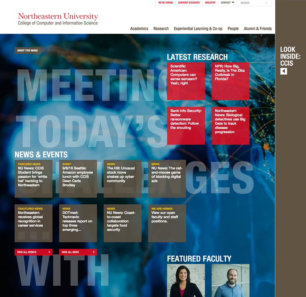 College of Computer and Information Science at Northeastern University website image