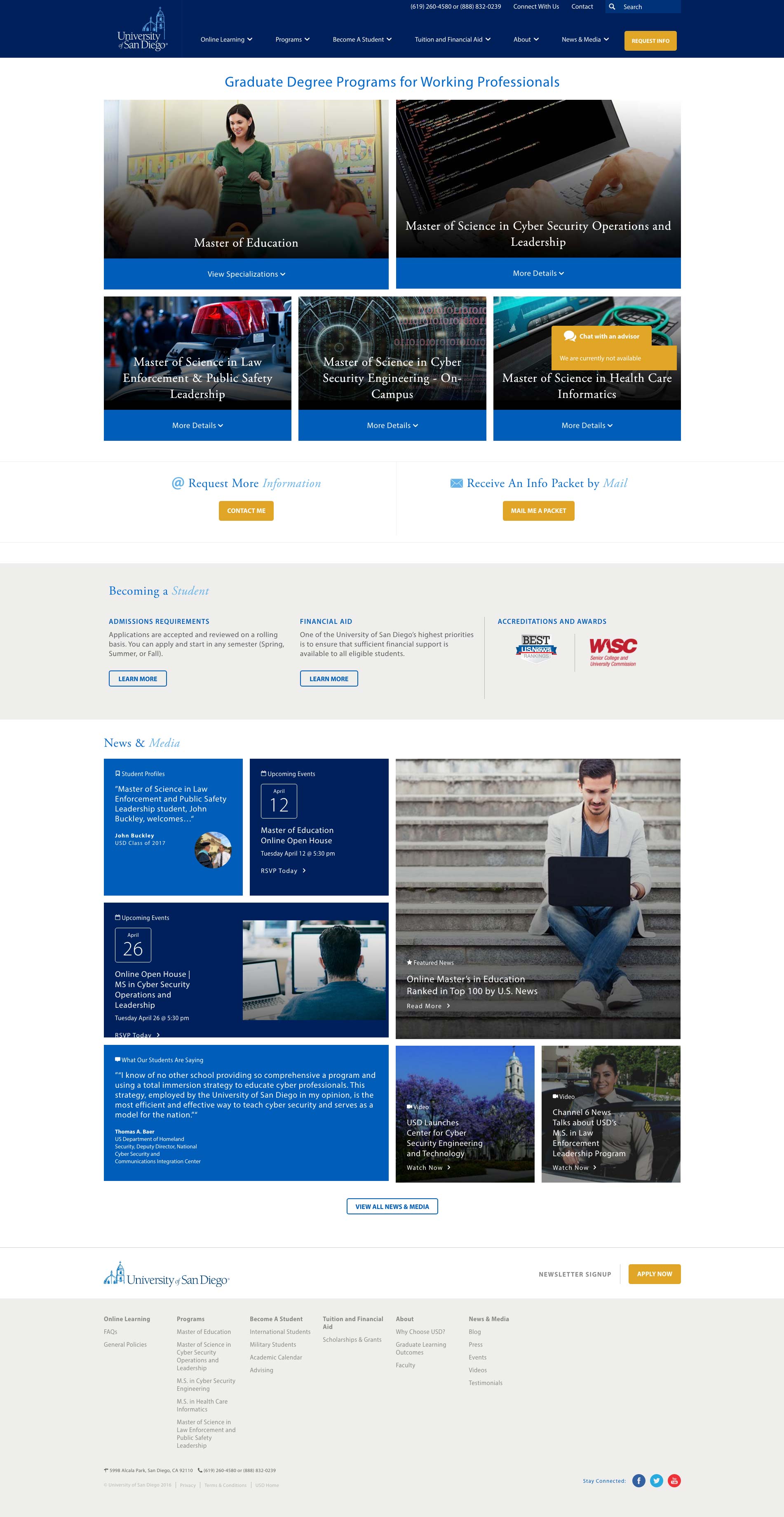 University of San Diego — Online Degrees image