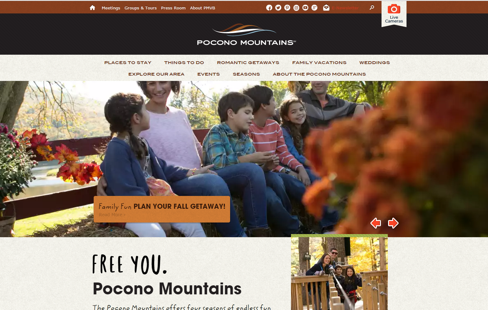 Pocono Mountains Website image