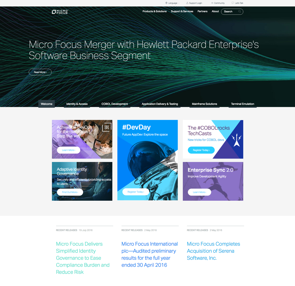Micro Focus Corporate Site image