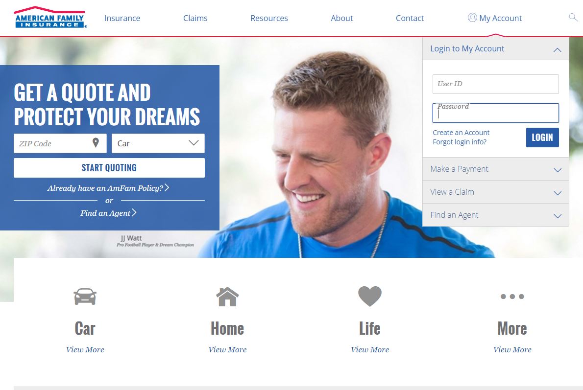 Amfam.com Redesign image