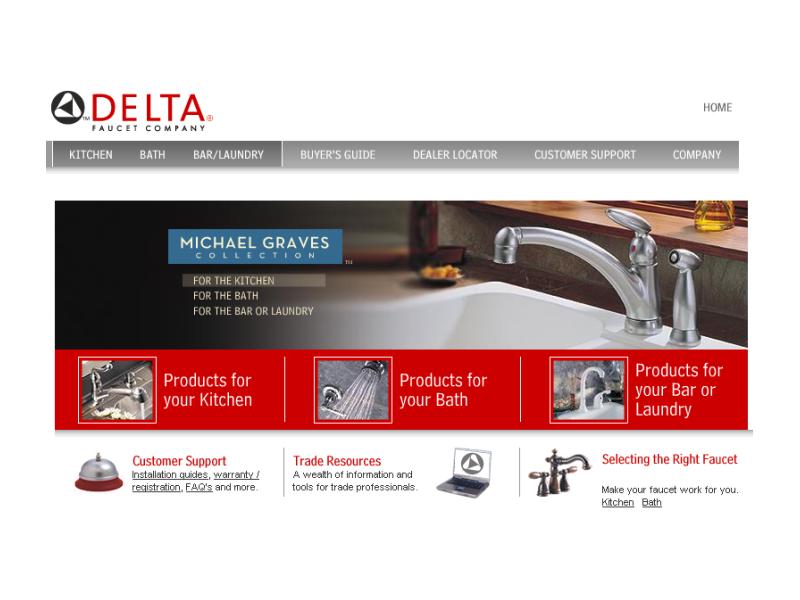 Delta Faucet Company Re-Launches Consumer Web site image
