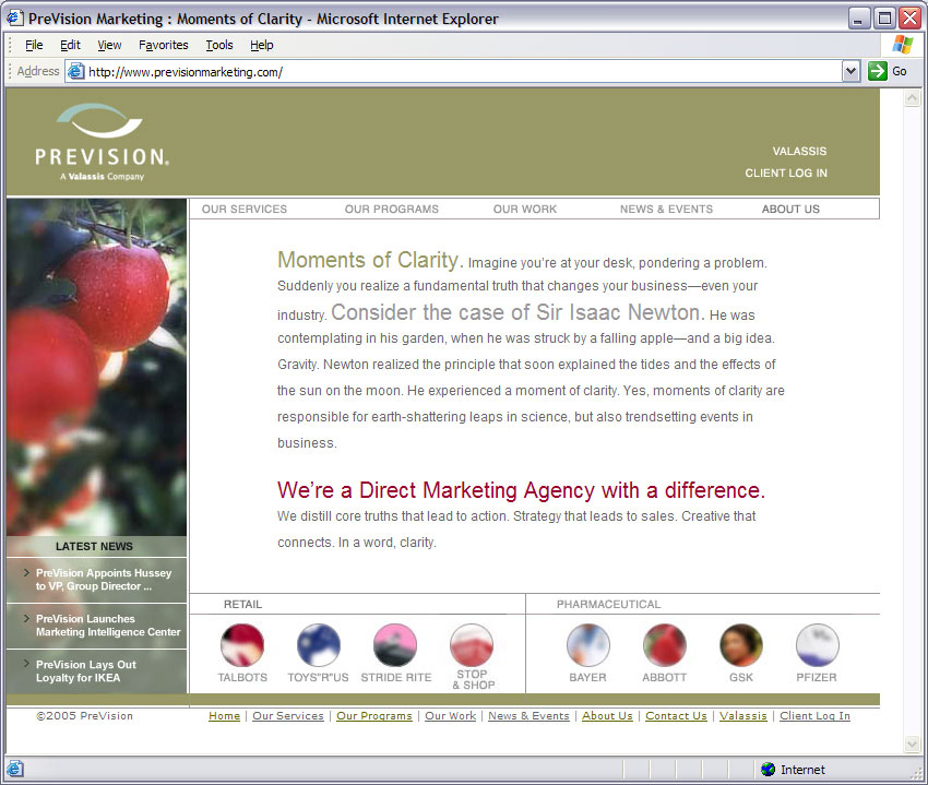 PreVision Marketing Web Site image