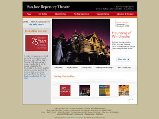 San Jose Repertory Theatre Web site - Redesign image