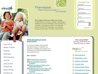 Pediatric Pharmacy Advocacy Group Web Site image