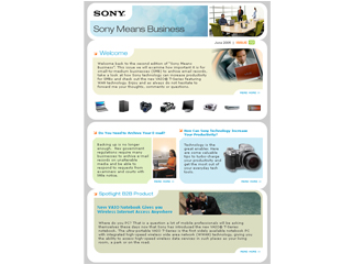 Sony B2B Newsletter image