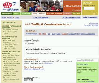 AAA Michigan - Traffic & Construction image