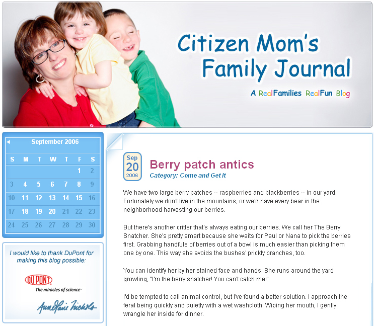 Citizen Mom's Family Journal - Real Families, Real Fun image