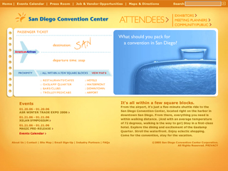 San Diego Convention Center Web Site image