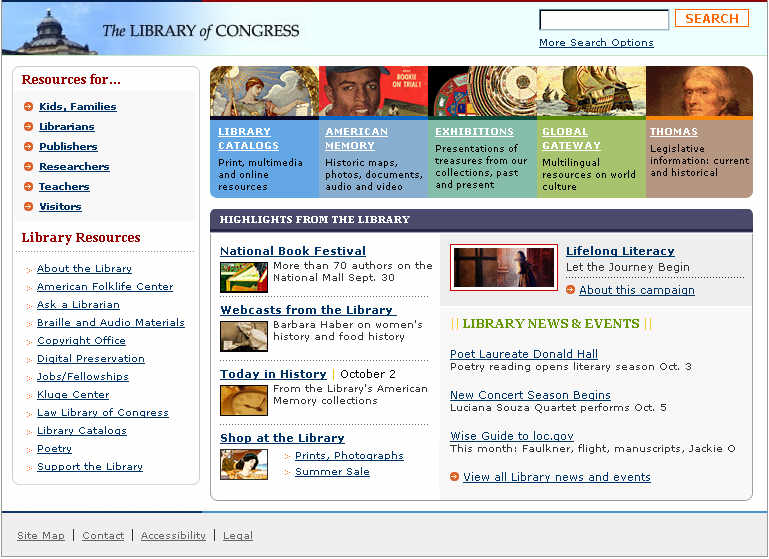 Library of Congress Web Site image