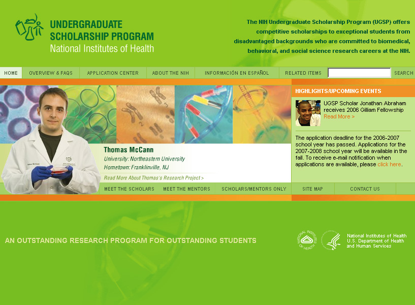Undergraduate Scholarship Program. National Institutes of Health. image