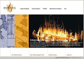 Moberg Fireplaces Website image