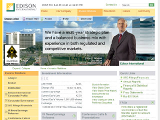 Edison International Investor Relations Website image