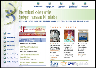 The International Society for the Study of Trauma and Dissociation Website image