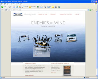 Sub-Zero Wine Site and Blog image