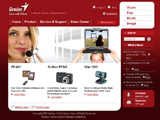 Genius, KYE Systems Corp. Website image