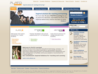 PLATO Learning Corporate Web Site image
