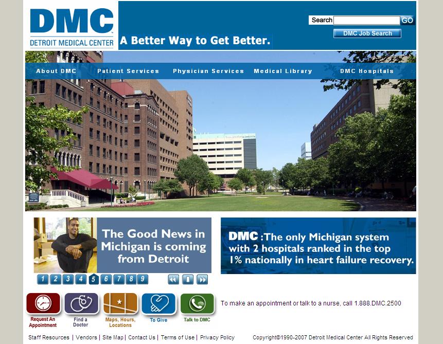 Detroit Medical Center Web Site image