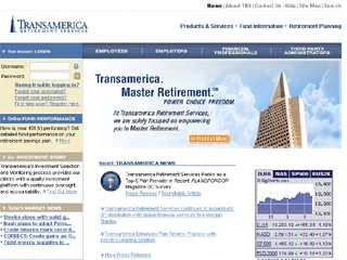 Transamerica Retirement Services' Web site image
