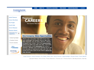 Thomson Careers Web site image
