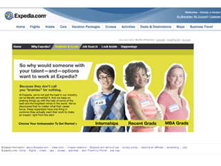Expedia College Web Site image