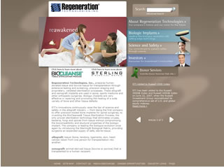 Regeneration Technologies Web site image