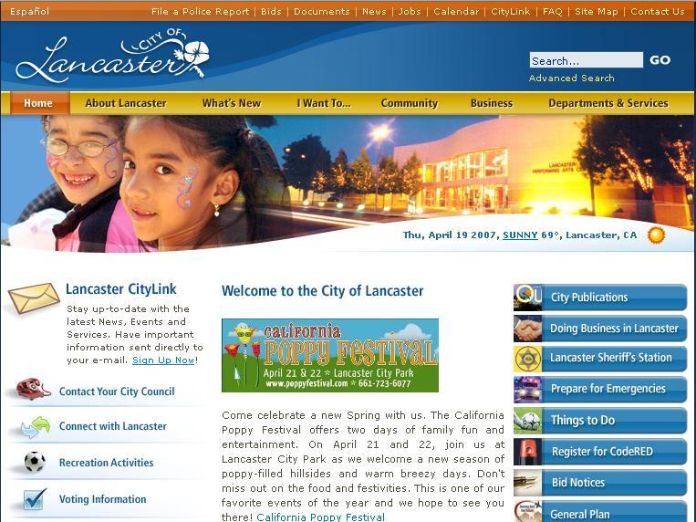 City of Lancaster Website image