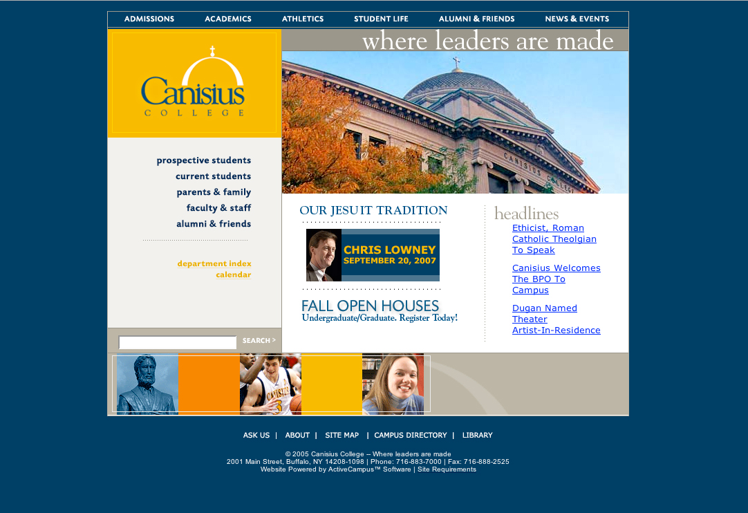 Canisius College Web Site image