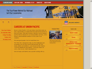 Union Pacific Recruitment Web site image