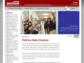 PlattForm Higher Education Web Site image