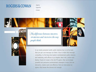 Rogers & Cowan Agency Web Site image