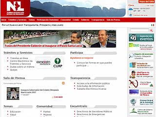 Portal del Gobierno del Estado de Nuevo Leon Mexico image