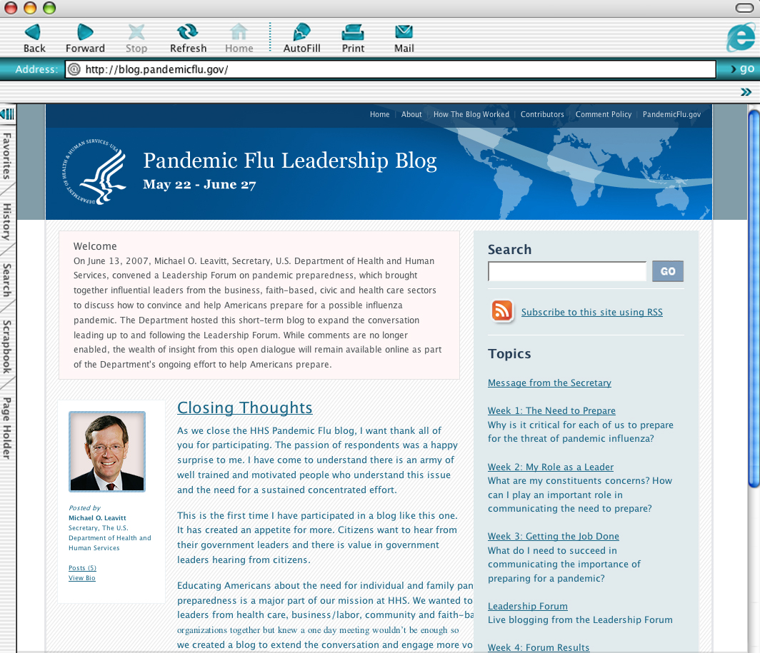 Pandemic Flu Leadership Blog image